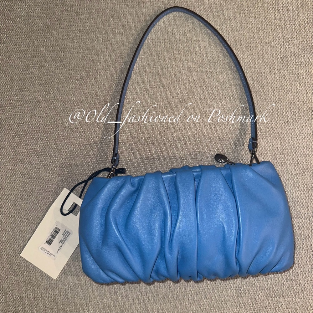 Price Firm - STAUD Leather Bean Bag - Azure - Picture 6 of 11